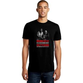 Qivi Mike Tyson My Life With Boks Baskılı Siyah Erkek Örme T-shirt