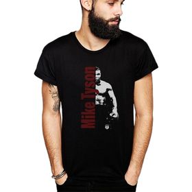Qivi Mike Tyson Punch Boks Baskılı Siyah Erkek Örme T-shirt