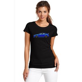Qivi Mitsubishi Lancer Evolution X Baskılı Siyah Kadın Örme T-shirt
