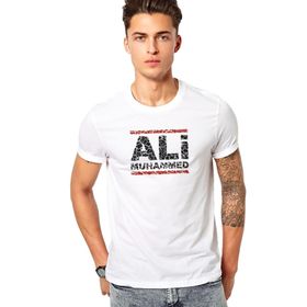 Qivi Mohamed Ali Run Dmc Baskılı Beyaz Erkek T-shirt