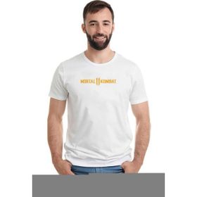 Qivi Mortal Kombat 11 Baskılı Beyaz Erkek T-shirt