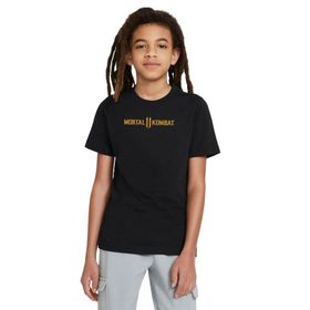 Qivi Mortal Kombat 11 Logo Baskılı Unisex Çocuk Siyah T-shirt