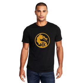 Qivi Mortal Kombat Baskılı Siyah Erkek Örme T-shirt