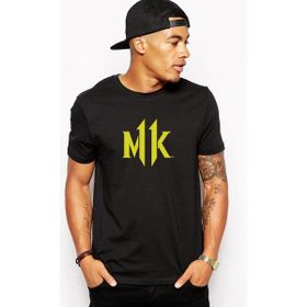 Qivi Mortal Kombat MK Logo Baskılı Siyah Erkek Örme T-shirt