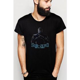 Qivi Mortal Kombat Sub Zero Fatality Baskılı Siyah Erkek Örme T-shirt