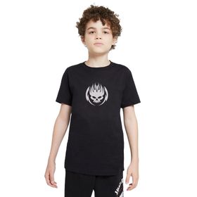 Qivi Motor Ride Clipart Flames Bike Baskılı Siyah Unisex Çocuk T-shirt