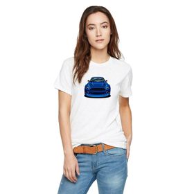 Qivi Mustang Baskılı Beyaz Kadın Örme T-shirt