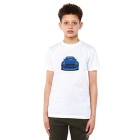 Qivi Mustang Baskılı Unisex Çocuk Beyaz T-shirt
