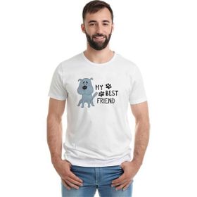 Qivi My Best Friend Baskılı Beyaz Erkek T-shirt
