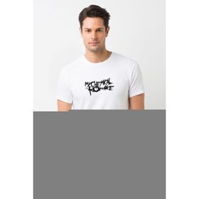 Qivi My Chemical Romance Logo Baskılı Beyaz Erkek T-shirt