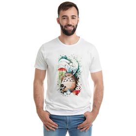 Qivi My Neighbor Komşum Totoro Baskılı Beyaz Erkek T-shirt