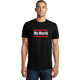 Qivi My World Baskılı Siyah Erkek Örme T-shirt