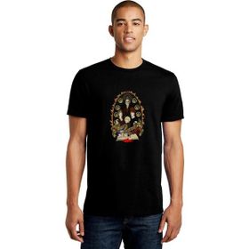 Qivi Nate Events Look Away Baskılı Siyah Erkek Örme T-shirt