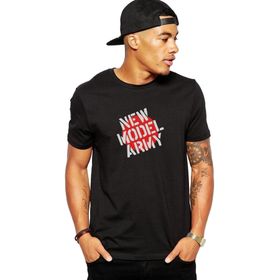 Qivi New Model Army Baskılı Siyah Erkek Örme T-shirt