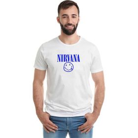 Qivi Nirvana Baskılı Beyaz Erkek T-shirt