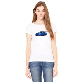 Qivi Nissan Skyline R34 GT R Baskılı Beyaz Örme Kadın T-shirt