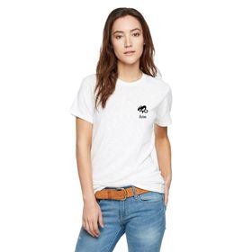 Qivi Oğlak Burcu Baskılı Beyaz Kadın Örme T-shirt