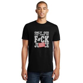 Qivi Only God Can Judge Me Fck Ju Ce Baskılı Siyah Erkek Örme T-shirt