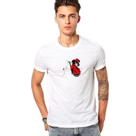 Qivi Orko Christina Rena Debate Baskılı Beyaz Erkek T-shirt