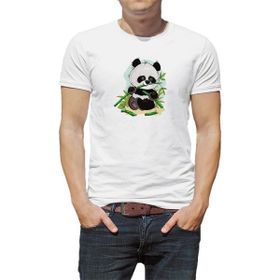 Qivi Panda Baskılı Beyaz Erkek T-shirt