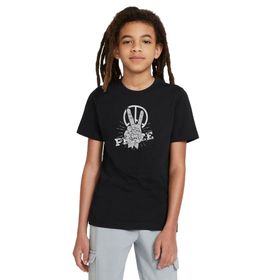 Qivi Peace Hand Baskılı Unisex Çocuk Siyah T-shirt