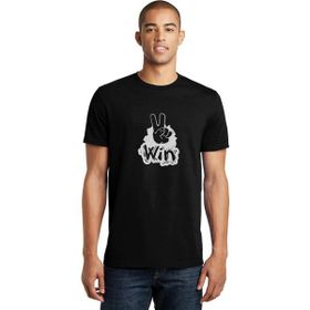 Qivi Peace Win Baskılı Siyah Erkek Örme T-shirt