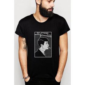Qivi Peaky Blinders So Fucking Close Baskılı Siyah Erkek Örme T-shirt