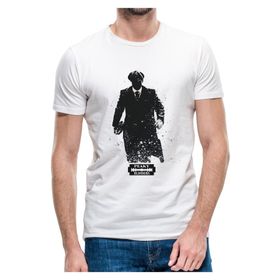 Qivi Peaky Blinders Tommy Shelby Black Man Baskılı Beyaz Erkek T-shirt