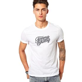 Qivi Peaky Blinders Tommy Shelby Logo Baskılı Beyaz Erkek T-shirt
