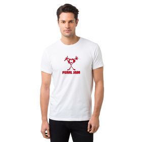 Qivi Pearl Jam Baskılı Beyaz Erkek T-shirt