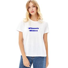 Qivi Phoenix Riders 2 Baskılı Beyaz Örme Kadın T-shirt