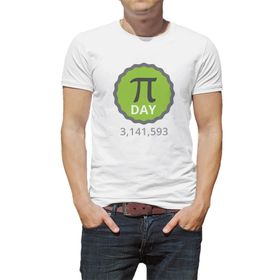 Qivi Pi Day Green Baskılı Beyaz Erkek T-shirt