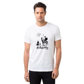 Qivi Picasso Don Quixote Spain Don Baskılı Beyaz Erkek T-shirt