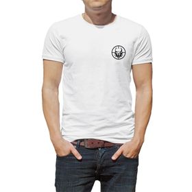 Qivi Pitbull Göğüs Baskılı Beyaz Erkek T-shirt