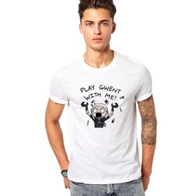 Qivi Play Gwent with Me Baskılı Beyaz Erkek T-shirt