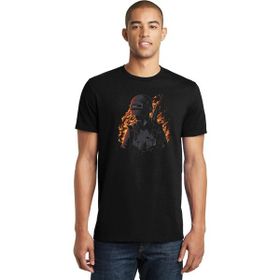Qivi Pubg Ateşli Vector Baskılı Siyah Erkek Örme T-shirt