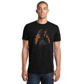 Qivi Pubg Ateşli Vector Baskılı Siyah Erkek Örme T-shirt