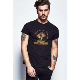 Qivi Pubg Cember Baskılı Siyah Erkek Örme T-shirt