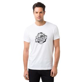 Qivi Pubg Chicken Dinner Baskılı Beyaz Erkek T-shirt