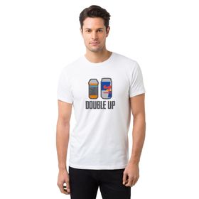 Qivi Pubg Double Up Siyah Baskılı Beyaz Erkek Örme T-shirt