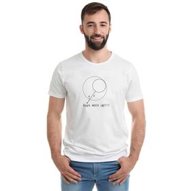 Qivi Pubg Guys Wait Up Baskılı Beyaz Erkek T-shirt