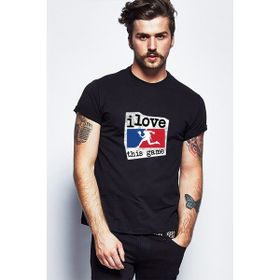 Qivi Pubg Ilovethisgame Baskılı Siyah Erkek Örme T-shirt
