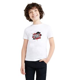 Qivi Pubg Kan Pubg Baskılı Unisex Çocuk Beyaz T-shirt