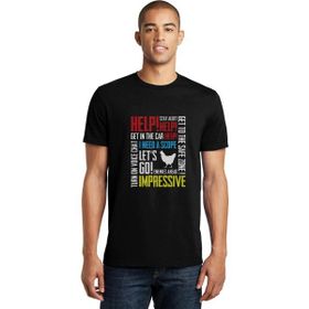 Qivi Pubg Karışık Baskılı Siyah Erkek Örme T-shirt