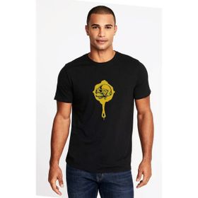 Qivi Pubg Kuru Kafa Tava Baskılı Siyah Erkek Örme T-shirt