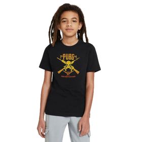 Qivi Pubg Kurukafa Sarı Baskılı Unisex Çocuk Siyah T-shirt