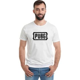 Qivi Pubg Logo Baskılı Beyaz Erkek T-shirt