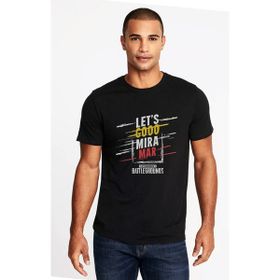 Qivi Pubg Miramar Baskılı Siyah Erkek Örme T-shirt