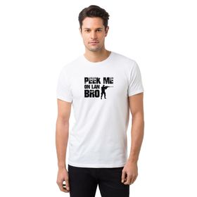 Qivi Pubg Peek Me On Lan Bro Baskılı Beyaz Erkek T-shirt