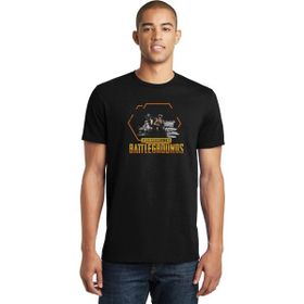 Qivi Pubg Playerunknown's Baskılı Siyah Erkek Örme T-shirt